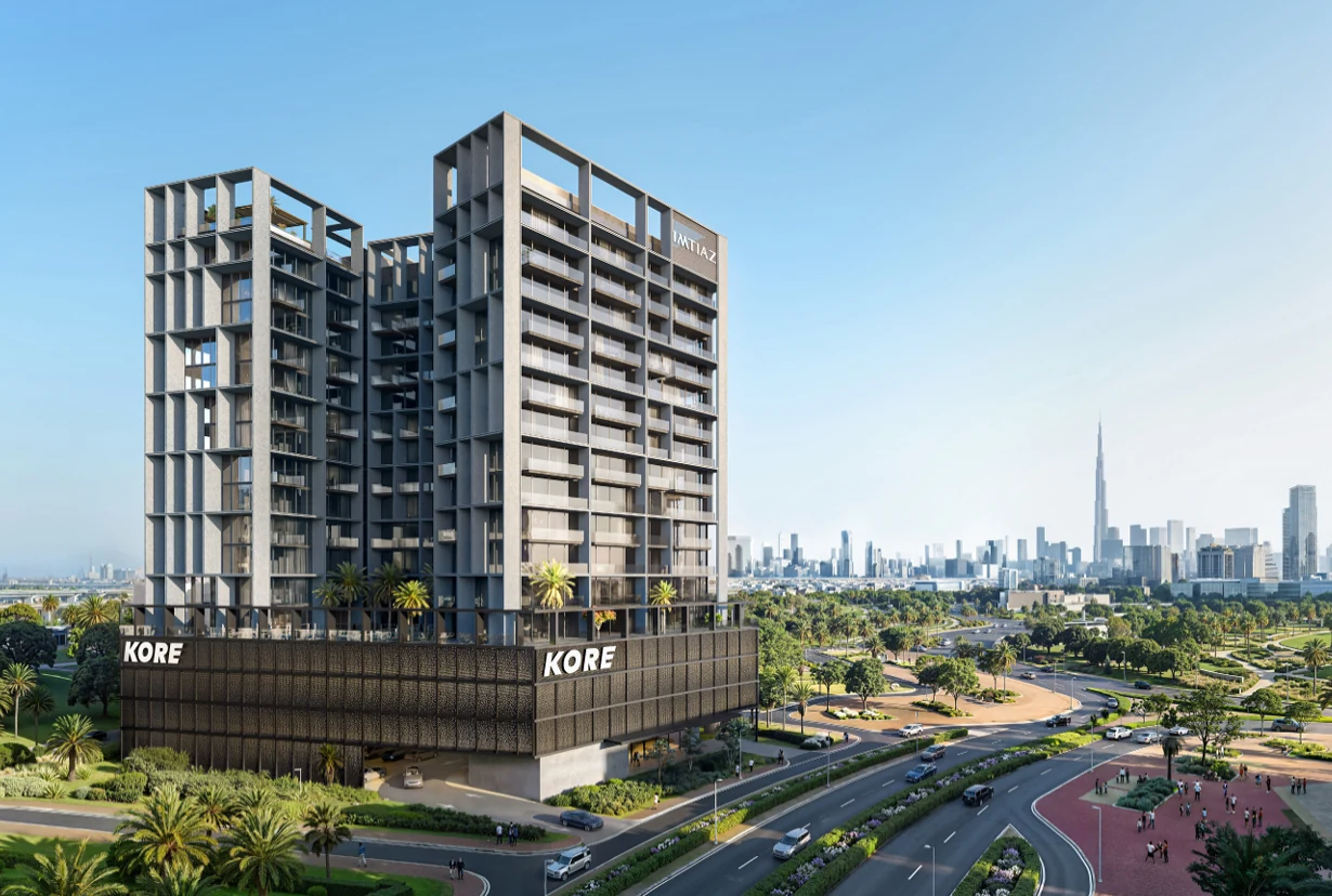 KORE by Imtiaz — budynek apartamentowy z widokiem na panoramę Dubaju