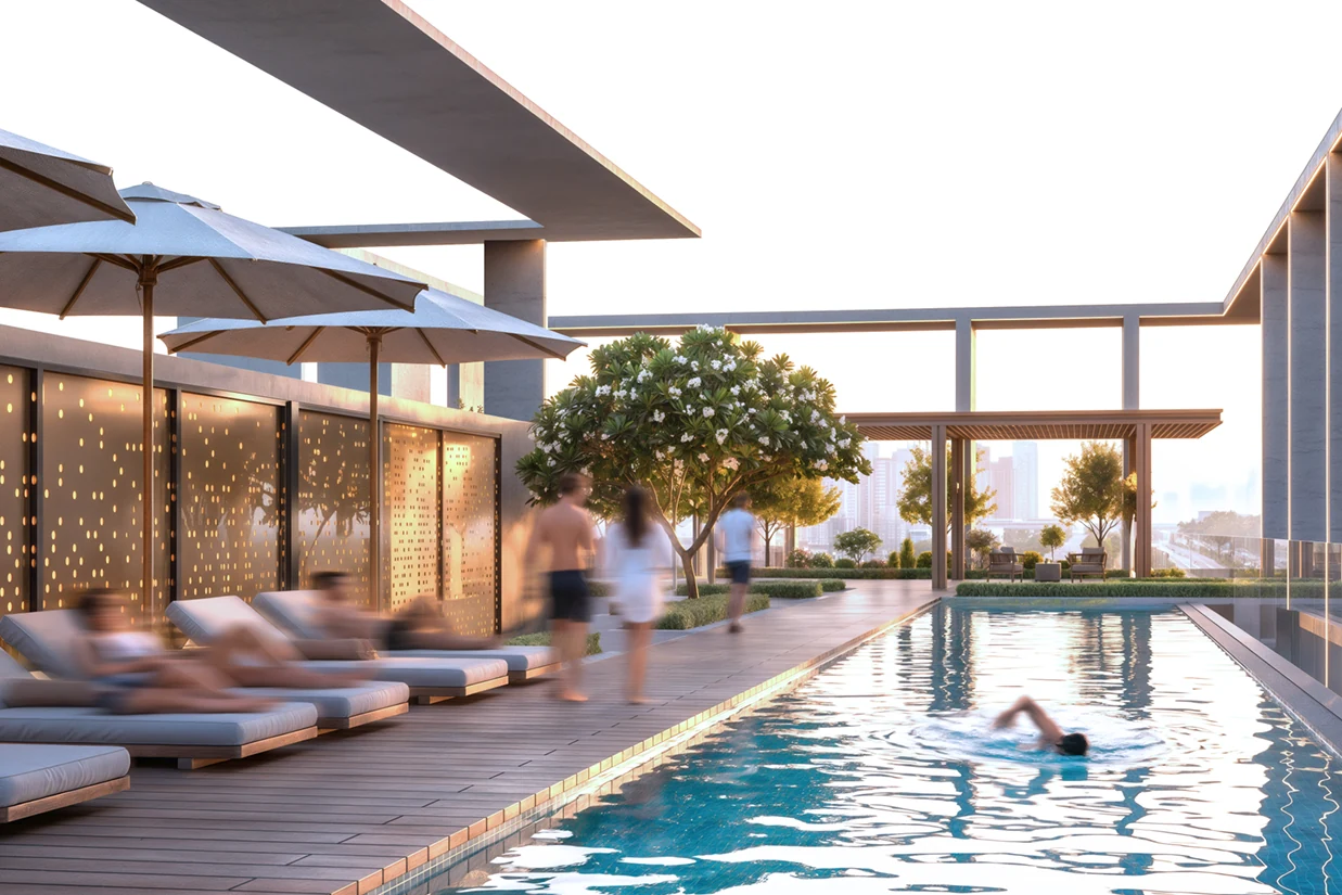 KORE by Imtiaz — wellness pool with relaxation terrace