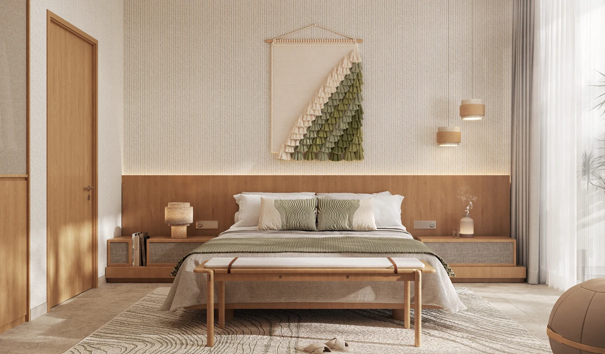 KORE by Imtiaz — bedroom finished with natural materials