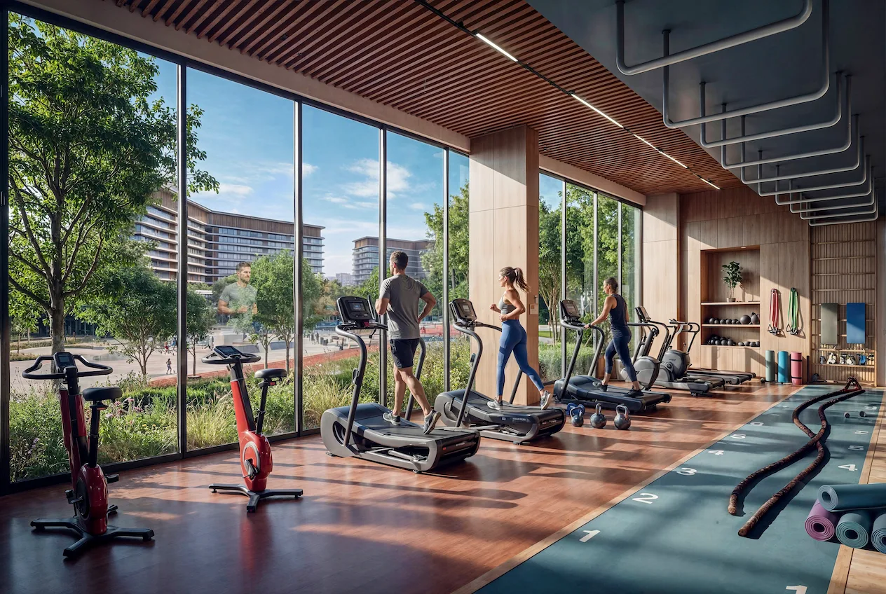 Sobha Sanctuary — cardio zone at the fitness center