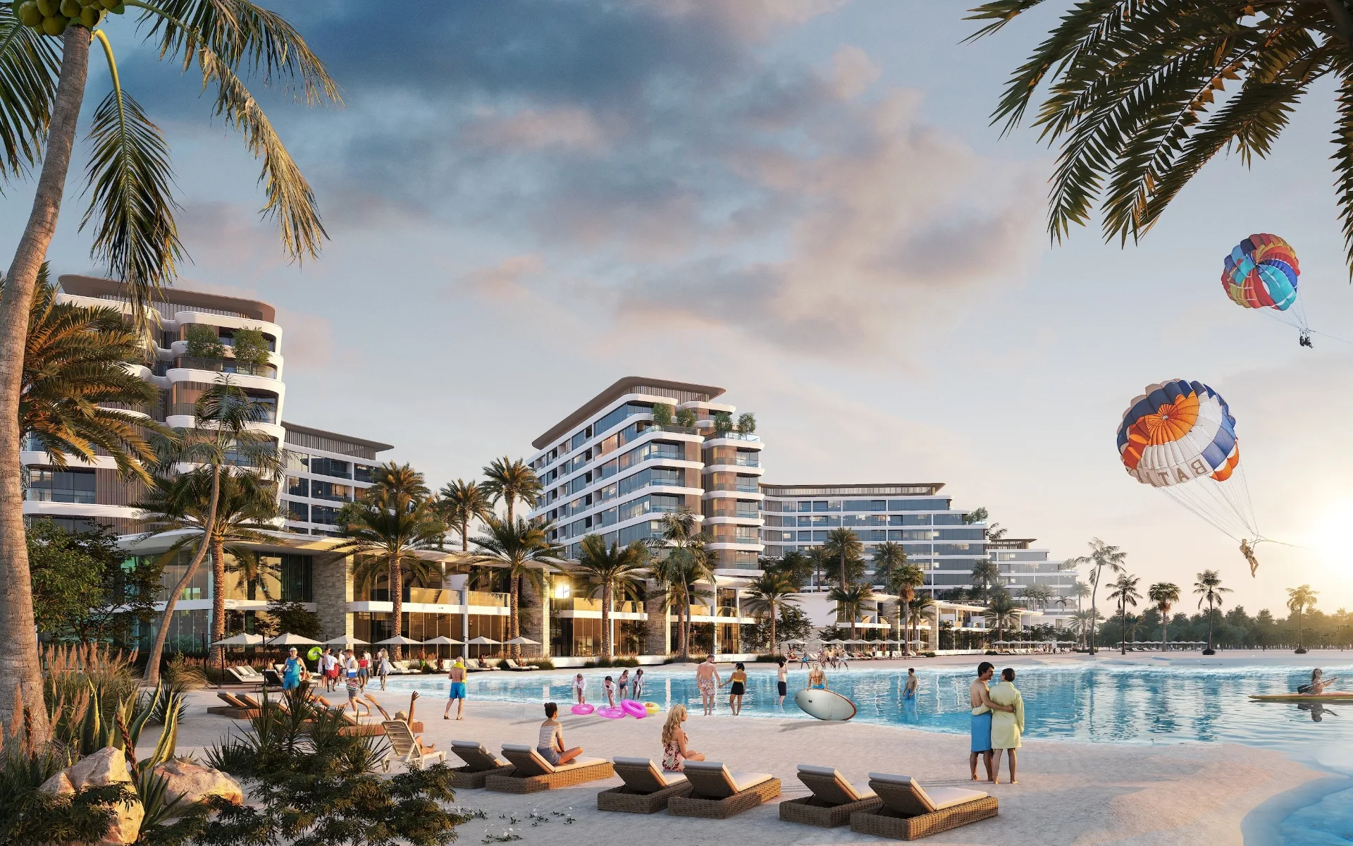 Sobha Siniya Island — beach club with lagoon and recreation area