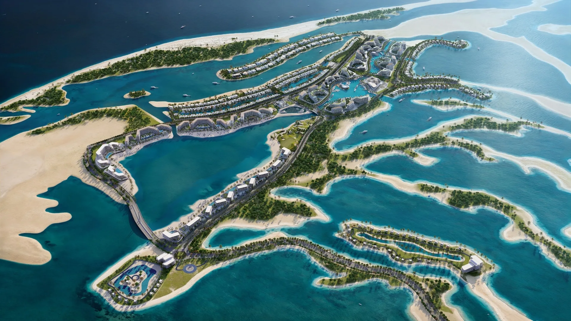 Sobha Siniya Island — island masterplan with lagoons and villas